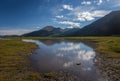 Andorran lakes and mountain scenario