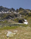 The Andorran Pyrenees mountain landscape.