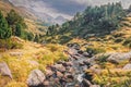 Andorran Pyrenees with wild water creeks Royalty Free Stock Photo