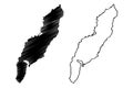 Andoya island Kingdom of Norway, Vesteralen archipelago map vector illustration, scribble sketch Andoya map