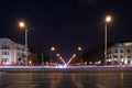 Andrassy street from Heroes square night, Budapest Royalty Free Stock Photo