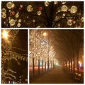 Andrassy way at christmastime Royalty Free Stock Photo