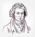 Andre-Marie Ampere vector sketch portrait isolated