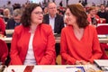 Andrea Nahles and Katarina Barley during the SPD party day in Berlin in 2019