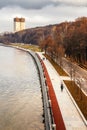 Andreevskaya embankment of the Moscow River. Royalty Free Stock Photo