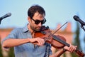 Andrew Bird (musician, songwriter, and multi-instrumentalist) performs at Vida Festival Royalty Free Stock Photo