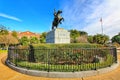 Andrew Jackson statue and Pontalba Apartments in New Orleans Royalty Free Stock Photo
