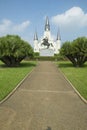 Andrew Jackson Statue & St. Louis Cathedral, Jackson Square in New Orleans, Louisiana Royalty Free Stock Photo