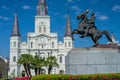 Andrew jackson statue, st. louise cathederal Royalty Free Stock Photo