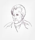 Andrew Jackson usa president vector sketch portrait