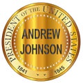 Andrew Johnson Gold Metal Stamp