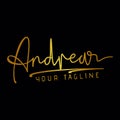 Andrew logo Design Modern golden color signature Monogram icon