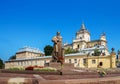 Andrew Sheptytsky monument and st. George church in Lvov Ukraine Royalty Free Stock Photo