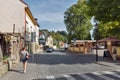 Andrey Kmet street in Banska Stiavnica, Slovakia. Royalty Free Stock Photo