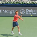 Andrey Rublev practising ahead of match later that day