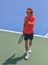 Andrey Rublev practising ahead of match later that day