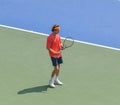 Andrey Rublev practising ahead of match later that day