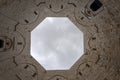 View of the octagonal shaped ceiling of the of Castel del Monte, Andria province, Puglia, Italy