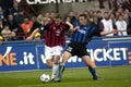 Andriy Shevchenko and Giovanni Pasquale in action during the match