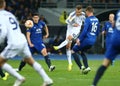 Andriy Yarmolenko shoots and scores, UEFA Europa League Round of 16 second leg match between Dynamo and Everton