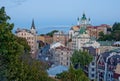 Andriyivsky descent with St. Andrew`s Church, Kiev, Ukraine Royalty Free Stock Photo