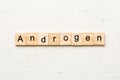 androgen word written on wood block. androgen text on table, concept Royalty Free Stock Photo