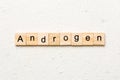 androgen word written on wood block. androgen text on table, concept