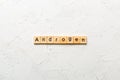 androgen word written on wood block. androgen text on table, concept Royalty Free Stock Photo