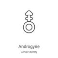 androgyne icon vector from gender identity collection. Thin line androgyne outline icon vector illustration. Linear symbol for use