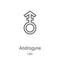 androgyne icon vector from lgbt collection. Thin line androgyne outline icon vector illustration. Linear symbol for use on web and