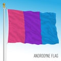 Androgyne movement waving flag, international symbol, illustration