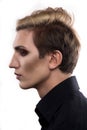 Androgynous fashion man looking away Royalty Free Stock Photo