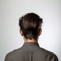 Androgynous Man In Shirt Rear View Portrait With Balanced Asymmetry