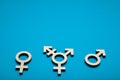 Androgynous transgender concept, copy space for text Royalty Free Stock Photo