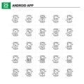 25 Android App icon set. vector background Royalty Free Stock Photo