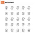 25 Android App icon set. vector background Royalty Free Stock Photo