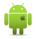 Android with apple heart