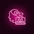 android artificial intelligence neon icon. Elements of Artifical intelligence set. Simple icon for websites, web design, mobile