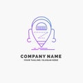 Android, beta, droid, robot, Technology Purple Business Logo Template. Place for Tagline