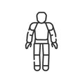Android black line icon. Humanoid robot or synthetic organism. Innovation in technology. Sign for web page, app. UI UX GUI design