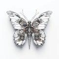 Android butterflies, future technology, digital cybertech created by generative AI