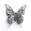 Android butterflies, future technology, digital cybertech created by generative AI