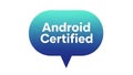 Android certified logo on white background, official technology and validation emblem Royalty Free Stock Photo