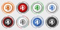 Android charging wire vector icon set, humanoid robot modern design flat graphic in 8 options for web design and mobile