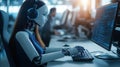 Android Developer Robot Coder Working on Software in a Modern Office Environment Royalty Free Stock Photo