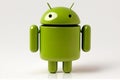 Android figurine on a white background. Mobile operating system (OS) based on the Linux kernel