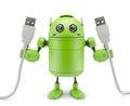 Android holding USB cables