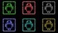 Android Icon Colorful Black Background