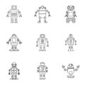 Android icons set, outline style