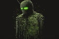 Android made up of computer codes. Generative AI